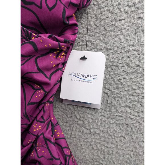 NWT Dolfin Aquashape Womens Moderate Ruched Front One Piece Swimsuit sz 6 - Picture 11 of 12